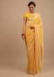 Cadmium Yellow Saree With Woven Leaf Jaal Work 