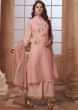 Candy Pink Straight Palazzo Suit With Embroidered Butti And Fancy Buttons Online - Kalki Fashion