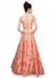 Coral lehenga featuring with gold zari embroidery only on Kalki