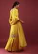 Corn Yellow Gharara Skirt Suit In Cotton Silk With French Knots And Zardosi Embroidered Floral Design All Over