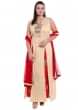 Cream and gold A line suit with slits and embroidered butti only on Kalki