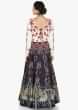 Cream and Navy Blue anarkali gown embellished in resham and  sequin embroidery only Kalki