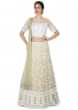 Cream embroidered lehenga with ready blouse in sequin only on Kalki