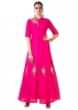Fuschia Pink Hand Embroidered Jacket Style Anarkali Gown