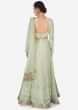 Pista Green Anarkali Suit In Georgette With Lucknowi Thread Work And Sequin Work Online - Kalki Fashion