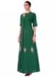 Green Hand Embroidered Jacket Style Anarkali Gown