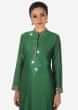 Dark Green Kurti In Cotton With Resham Embroidered Placket Online - Kalki Fashion
