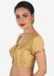 Dark Beige Blouse In Raw Silk Highlighted In Zari Lace Online - Kalki Fashion