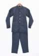 Kalki Boys Dark Blue Coat and Pant set with Black Metal Buttons by fayon kids