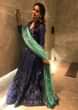 Dipika kakar in Kalki printed Blue Cotton suit a with Sequins and Silk Net Dupatta