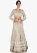 Light Brown Lehenga With Ready Blouse In Embossed Thread Work And Zari- Online -Kalki Fashion