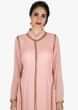 Dull pink A line suit in cut dana embroidered collar and placket only on Kalki