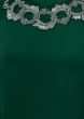 Emerald Green Asymmetric Tunic Dress In Santoon With Applique Work Online - Kalki Fashion