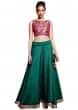 Emerald green skirt matched with crop top only on Kalki