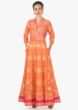 Featuring yellow and peach printed dress only on Kalki