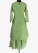 Fern green double layer tunic dress featuring in silk 