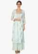 Frost blue  weaved suit and palazzo pant 
