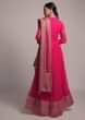 Fuchsia Pink Anarkali Suit In Georgette With Zardozi And Zari Embroidery Work  