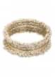 Gold Plated Bangle With Carved Filigree Design And Pearls By Zariin