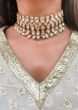 Gold Plated Choker Designed With Kundan And Dangling Pearls By Prerto