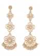 Gold Plated Earrings With Pearls And Layered Filigree Motifs  By Zariin