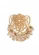 Gold Plated Stud Earrings With Filigree Details Dressed Up With Pearls Along The Edge By Zariin
