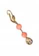 Gold Earrings Embellished in Peach Pearls only on Kalki