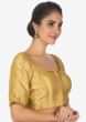 Golden brocaded blouse with golden lace borde