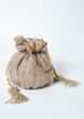 Golden Potli Bag In Sequins Fabric With Cut Dana Tassels And Handle By Solasta