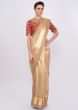 Golden Sheer Saree In Silk With Embroidered Border Online - Kalki Fashion