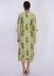 Green cotton tunic dress with butti only on Kalki