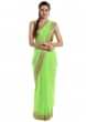Green Saree Ingeorgette Adorned With Gotta Patch Work Online - Kalki Fashion
