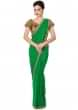 Majestic green saree embellished in sequin work only on Kalki