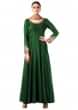 Green Bem-silk Kali Dress With a Black Velvet Dupatta