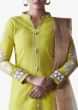Green Suit in Cotton featuring the resham embroidery 