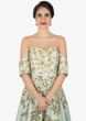 Greenish Grey Anarkali Gown Beautified In Cut Dana And Sequins Work Online - Kalki Fashion