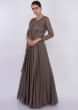 Grey beige gown with one side flared sleeves only on Kalki