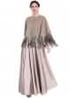 Grey gown with fancy sequin embroidered cape