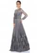 Grey Taffeta and Net Gown Adorned with Cut Dana and Embroidered Net only on Kalki