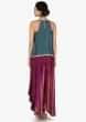 Grey blue bandhani top with burgundy fancy palazzo pant only on Kalki