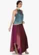 Grey blue bandhani top with burgundy fancy palazzo pant only on Kalki