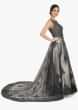 Grey embroidered net gown embellished in sequin and moti work only on Kalki