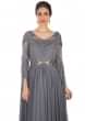 Grey Georgette Gown Styled with French Knot Embroidery and Sequins only on Kalki