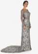 Grey Gown In Net Encrusted With Zari And Cut Dana Embroidery Work Online - Kalki Fashion