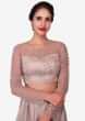 Grey Pre-Stitched Saree With Embellished Blouse In Thread Online - Kalki Fashion