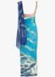 Half and half  printed georgette saree with shaded pallo 