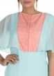 Hand embroidered Aqua blue tunic with cape sleeves