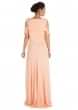 Hand embroidered Light peach long cold shoulder dress