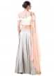 Off White Blouse With Hand Embroidery And A Light Grey Lehenga Online - Kalki Fashion
