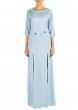 Hand Embroidered Powder Blue Long Tunic With Front Slits